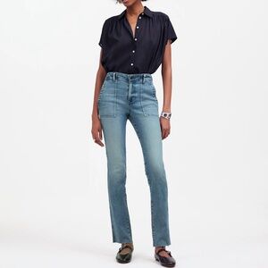 MadeWell Mid-Rise Stovepipe Jeans in Shealy Wash: Raw-Hem Edition Size 28